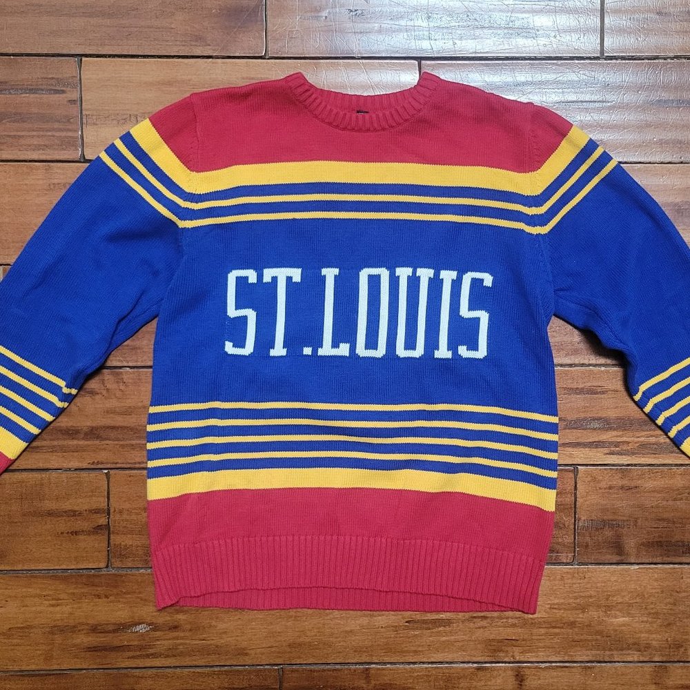 Series Six St Louis Blues Retro Color Block Crewneck Sweatshirt Size XL Unisex